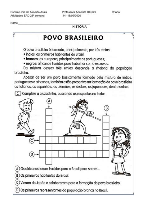 Formação do povo brasileiro worksheet Atividades de diversidade