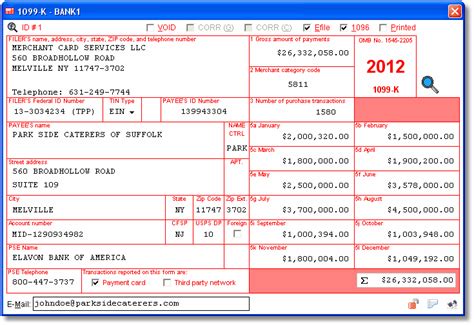 Tax Form 1099 K