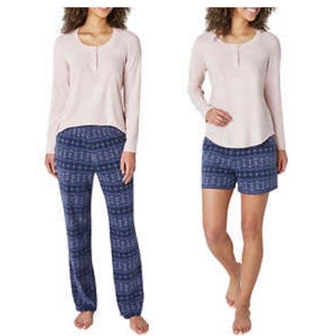 Eddie Bauer Intimates And Sleepwear Eddie Bauer 3piece Waffle Fleece Pajama Set Womens Pink