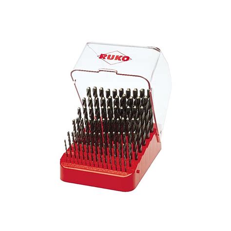 Ruko Twist Drill Set Din Type Va Hsse Co Ground In Bench Stand