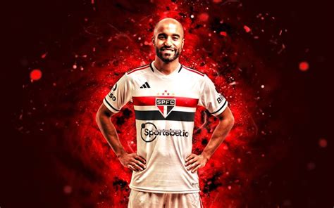 Télécharger lucas moura 4k néons rouges sao paulo fc footballeurs