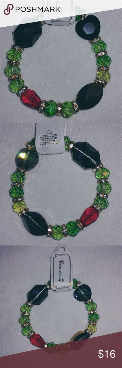 Chloe Accessory Bracelet Elegant Green Red And Multicolored