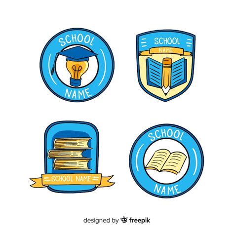 Premium Vector Set Of Logos Or Badges For Schools Or Private Teachers