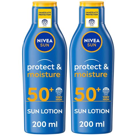 Nivea Sun Protect And Moisture Sun Cream Lotion Spf50 200ml Duo