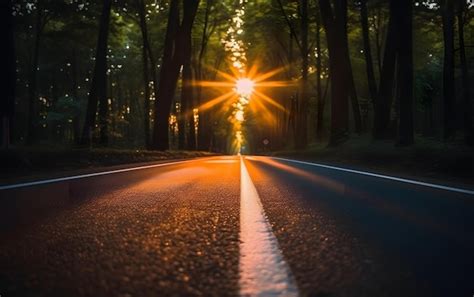 Un Camino Con Una Luz Brillante Al Final Foto Premium