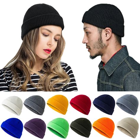 New Retro Brimless Baggy Melon Cap Knitted Hats Unisex Skull Cap Beanie