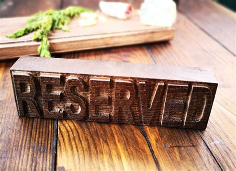 Wooden Reserved Table Sign For Restaurants Bars And Cafe Freestanding