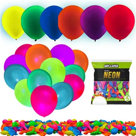 Bal O Bexiga Neon Art Latex Polegada Und Diversas Cores Mercadolivre