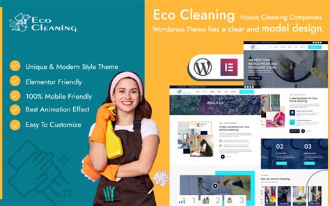 Eco Cleaning - House Cleaning Companies Wordpress Theme