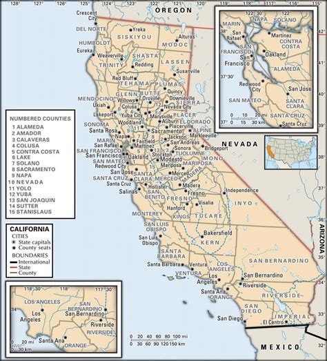 california state map  counties  cities map