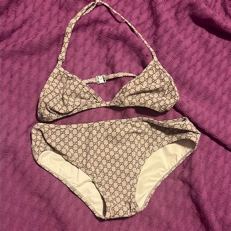 Gucci Swim Gucci Beige Monogram Bikini Set Poshmark