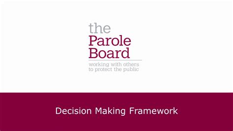 Parole Board Decision Making Framework YouTube