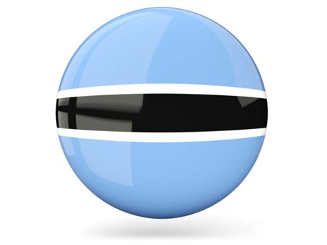 Glossy Round Icon Illustration Of Flag Of Botswana