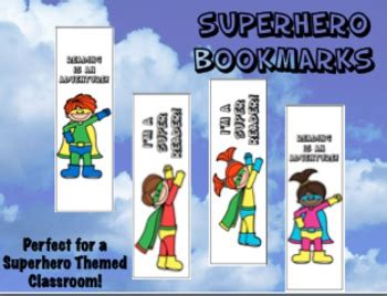 Superhero Bookmarks by kirstenjean6 | Teachers Pay Teachers