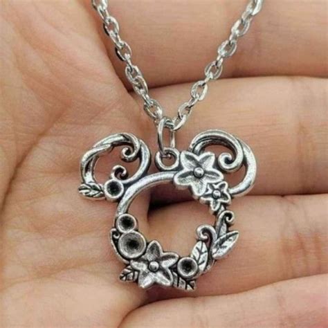 Sterling Silver Mickey Mouse Necklace Minnie Mouse En