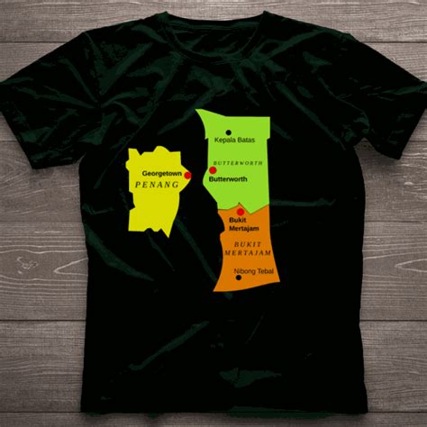 Order Map Of Penang Malaysia T Shirt From Landtees Now