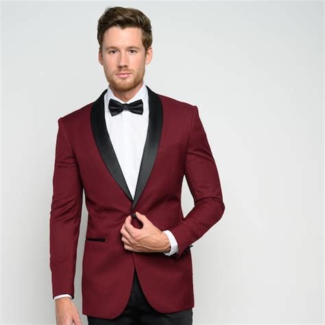 Men S Slim Fit Velvet Shawl Lapel Tuxedo Jacket Burgundy Etsy