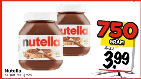 Nutella 750 gr aanbieding bij Vomar