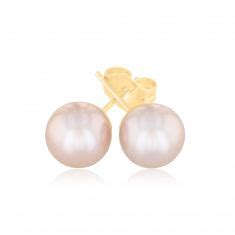 Pink Freshwater Cultured Pearl Stud Earrings REEDS Jewelers