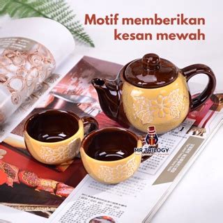 Jual Cangkir Teko Pot Set Keramik Terracota Hampers Gelas Souvenir Mug