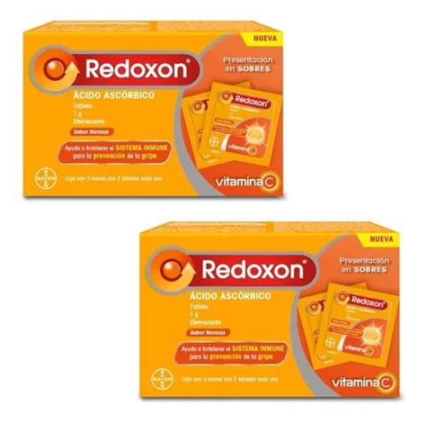 Redoxon Vitamina C 1gr 6 Sobres 12 Tabletas Ácido Ascórbico