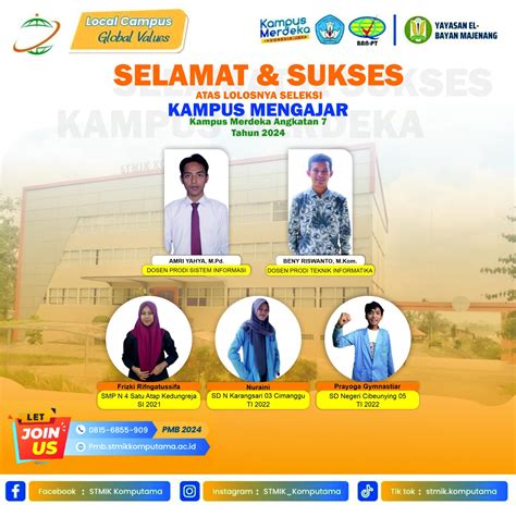 dosen mahasiswa stmik komputama majenang lolos seleksi kampus merdeka