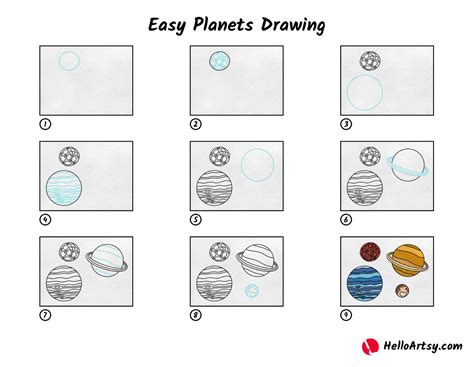 Easy Planets Drawing - HelloArtsy