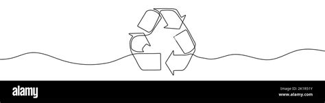 Symbol für kontinuierliches Recycling mit einer Linie Lineares