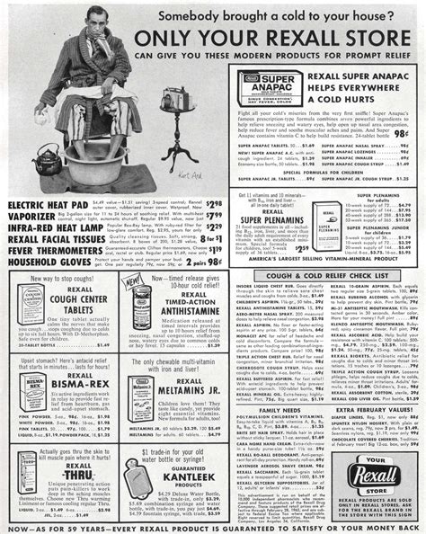 REXALL Store Ad in Life, February 9th 1962. : r/vintageads