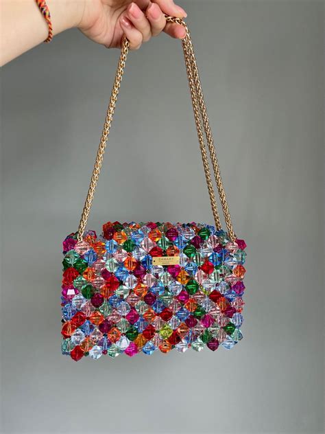 Colorful Braded Bag By Samart Bags Hand Beaded Bag Beaded Bags Hand