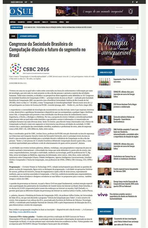 NIC br Na Mídia Congresso da Sociedade Brasileira de Computação