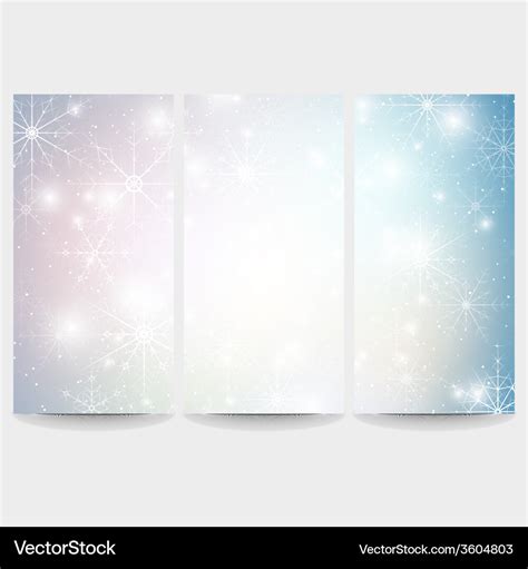 Winter backgrounds set with snowflakes abstract Vector Image