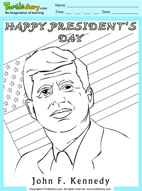 John F Kennedy Coloring Sheet Turtle Diary