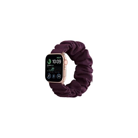 Scrunchie Elastiskt Armband Apple Watch SE 2022 44mm Vinröd