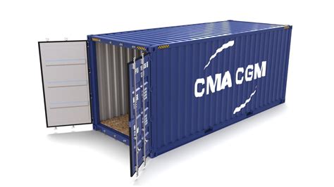 20ft Shipping Container CMA CGM 3D Model CGTrader