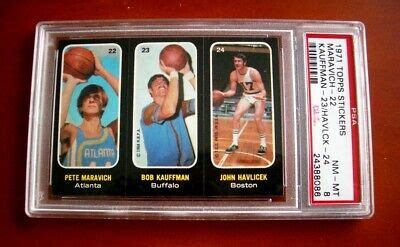 1971 72 Topps Stickers 22 23 24 Pete Maravich Kauffman John Havlicek