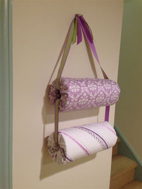 Double Headband Holder With Purple Ribbon For Hair Accessories Storage