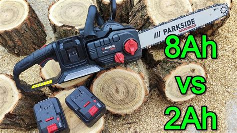 Parkside Performance 40V Chainsaw PPKSA 40 LI A1 Test 8Ah VS 2Ah YouTube