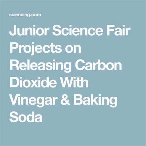 Junior Science Fair Projects on Releasing Carbon Dioxide With Vinegar & Baking Soda | Science ...