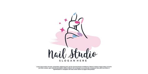 Beauty Nail Logo Design Vector With Creative Unique Style Premium