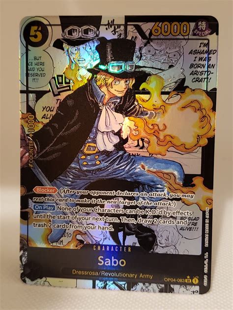 One Piece Card Game Kingdoms Of Intrigue Sabo Manga Alt Art Op Sr