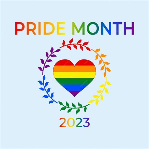 Premium Vector Vector Pride Month 2023 With A Rainbow Love Sign