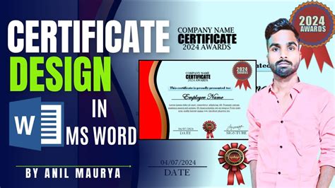 How To Make Certificate Design In Microsoft Word Ms Word Certificate