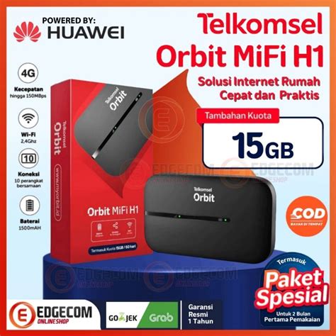 Jual MODEM WIFI 4G TELKOMSEL ORBIT MIFI H1 FREE DATA 15GB E5576 HUAWEI