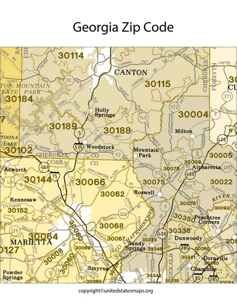 Georgia Zip Code Map Map Of Georgia Zip Codes