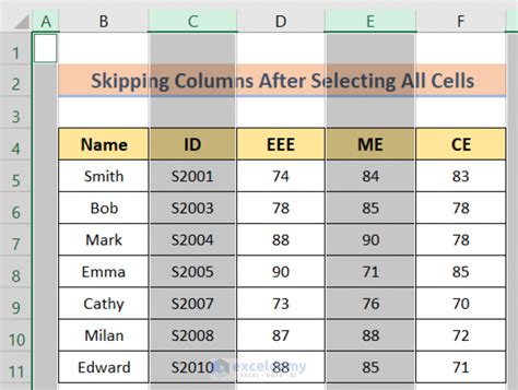 How To Skip A Column When Selecting In Excel 4 Easy Methods