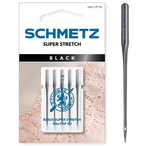 Набор игл Schmetz Super Stretch №75 Nickel Black - иглы для оверлоков ...