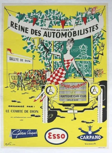 Affiche Ancienne Rallye De Dion Bouton Belgique Antic Car Club