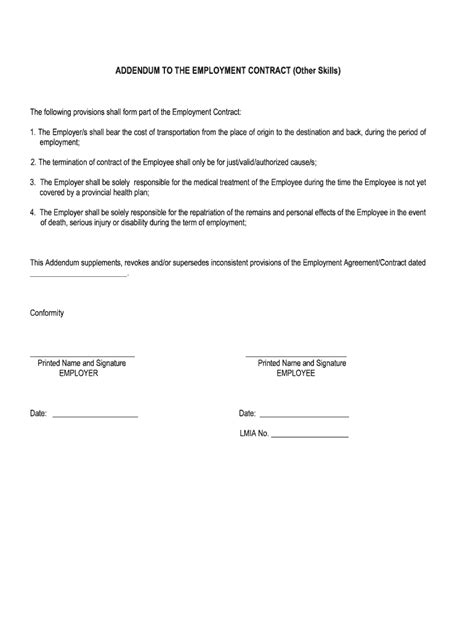 Addendum To Employment Letter Fill Out Sign Online DocHub