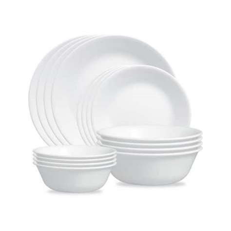 Corelle Winter Frost White 16 Piece Dinnerware Set Service For 4 In